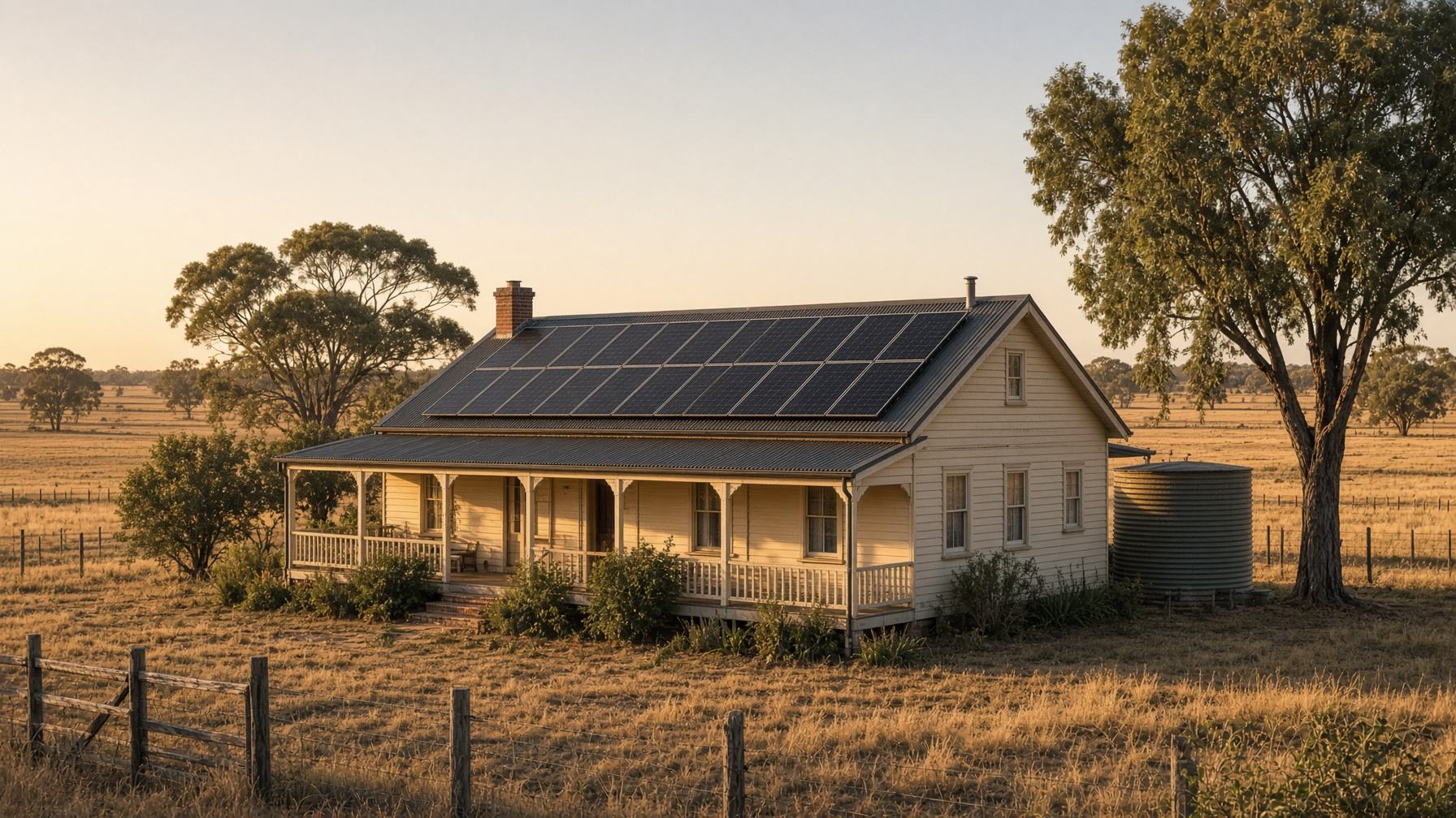 Northern Victorian homestead with a full rooftop solar array